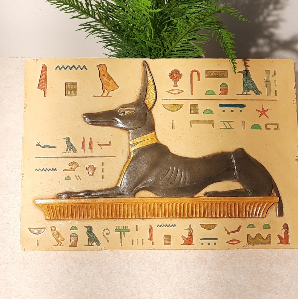 Reclining Anubis relief